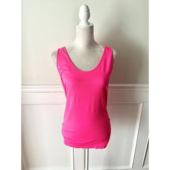 Zenana Outfitters High Vis Pink Seamless Stretch Tank 2X - Picture 1 of 4
